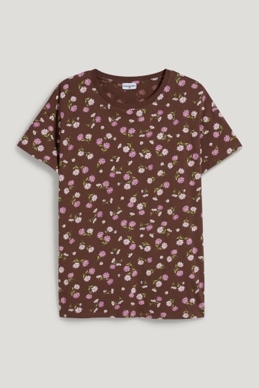 Damen XL - CLOCKHOUSE - T-Shirt - geblümt - braun