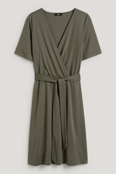 Damen - Wickelkleid - grün