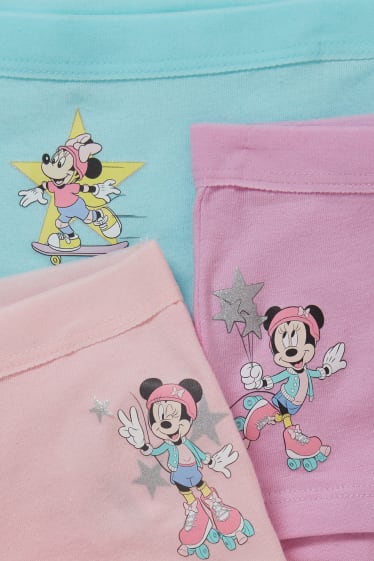 Filles - Lot de 3 - Minnie Mouse - boxers - rose / turquoise