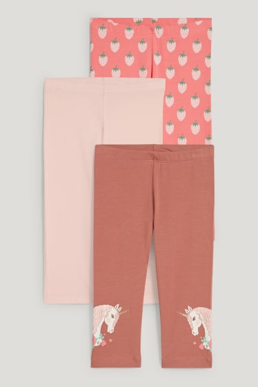 Toddler Girls - Multipack 3er - Einhorn - Leggings - braun / rosa