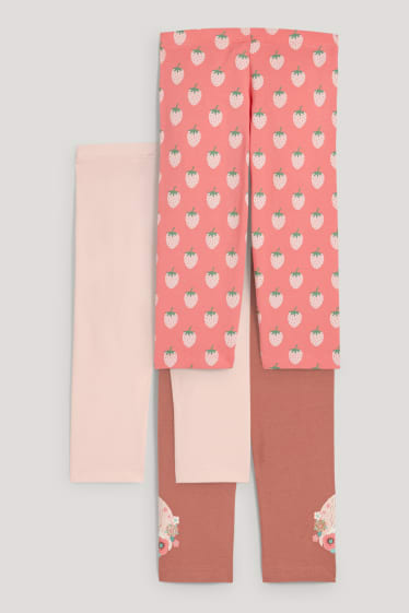 Batolata dívky - Multipack 3 ks - motiv jednorožce - legíny - hnědá/růžová