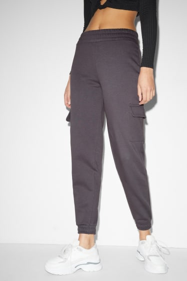 Esclusiva online - CLOCKHOUSE - pantaloni sportivi cargo - grigio scuro
