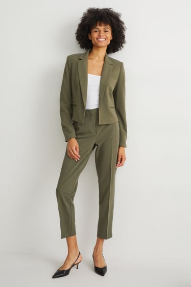 Dames - Blazer - regular fit - met gerecycled polyester - kaki