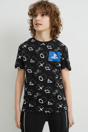 Garçons - Lot de 2 - PlayStation - t-shirt - bleu  / noir