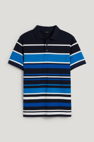 Hommes - Polo - à rayures - bleu foncé