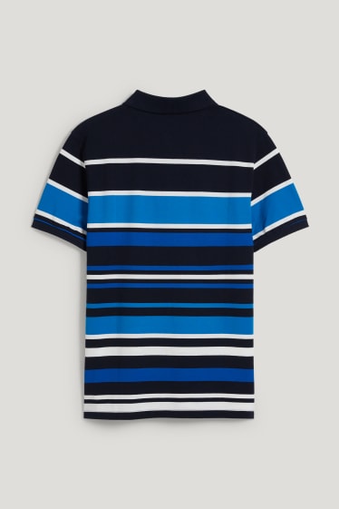 Hommes - Polo - à rayures - bleu foncé