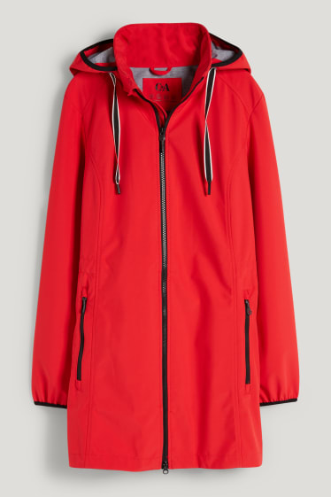 Donna - Giacca soft shell con cappuccio - rosso scuro