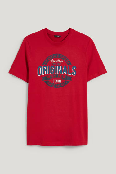 Men - T-shirt - dark red