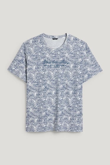 Pánské XL - Tričko - bílá/modrá