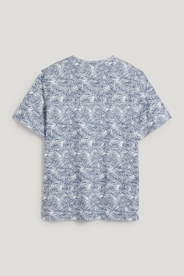 Heren XL - T-shirt - wit / blauw