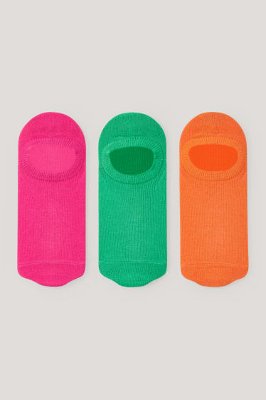 Femmes - Lot de 3 paires - chaussinettes - rose