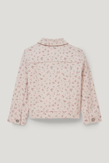 Toddler Girls - Spijkerjasje - gebloemd - roze