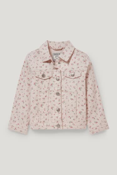 Toddler Girls - Spijkerjasje - gebloemd - roze