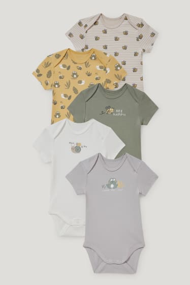Bebés niñas - Pack de 5 - bodies para bebé - verde / gris