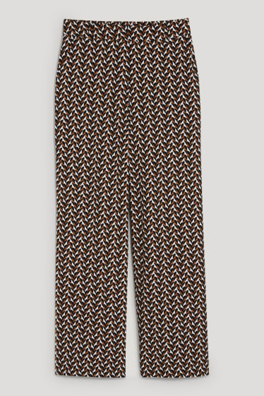 Femei - Pantaloni de stofă - talie înaltă - palazzo - maro