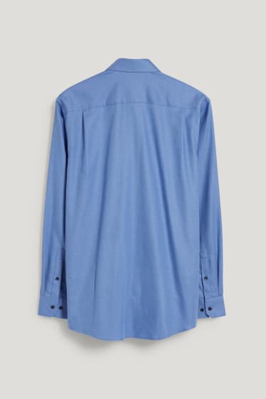 Uomo - Camicia business - regular fit - colletto alla francese - facile da stirare - blu