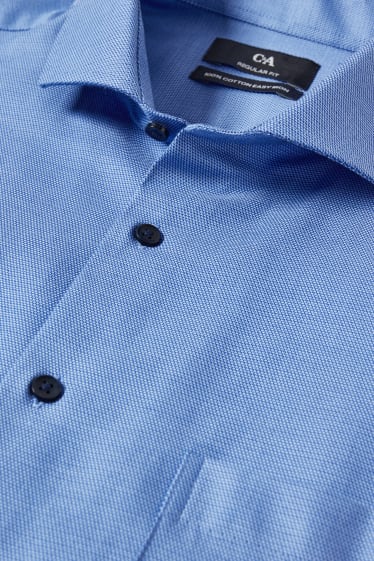 Uomo - Camicia business - regular fit - colletto alla francese - facile da stirare - blu