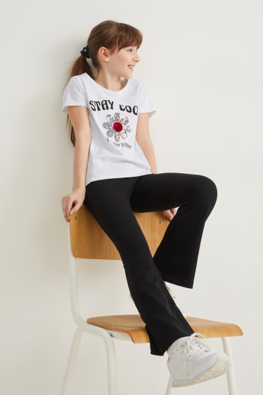 Niñas - Set - camiseta de manga corta y coletero - blanco