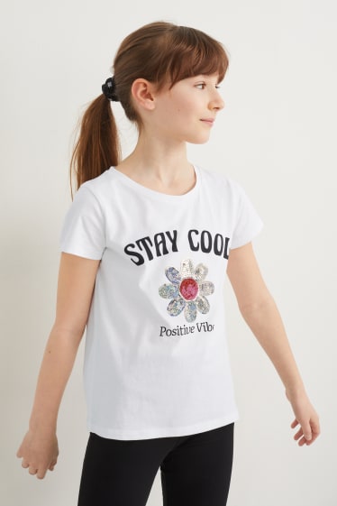 Niñas - Set - camiseta de manga corta y coletero - blanco