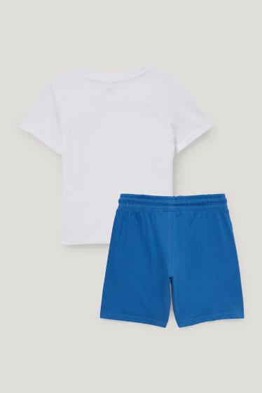 Garçons - Dino - ensemble - T-shirt et short - 2 pièces - blanc