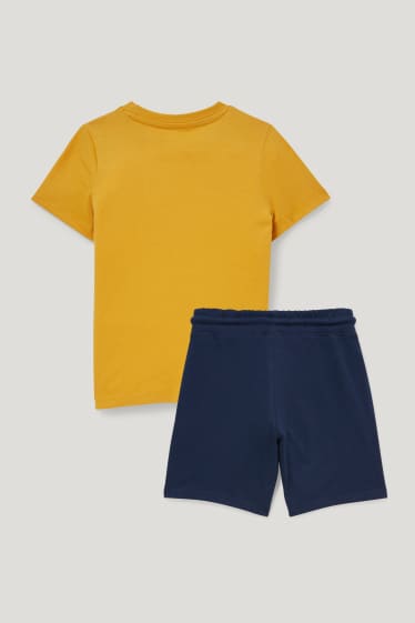 Nen petit - Conjunt - samarreta de màniga curta i pantalons curts scrunchie - groc