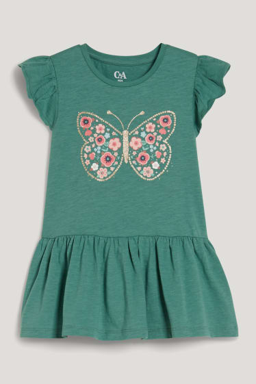 Toddler Girls - Set - T-shirt, legging en tas - 3-delig - groen