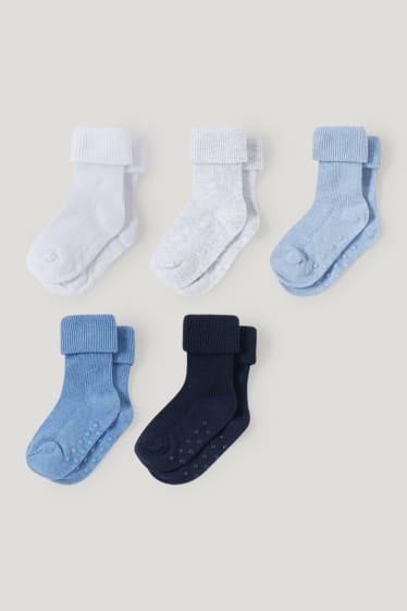 Miminka chlapci - Multipack 5 ks - protiskluzové ponožky pro miminka - modrá