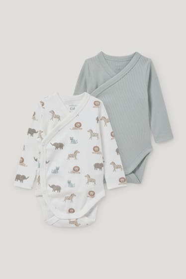 Baby Boys - Multipack 2 buc. - body petrecut bebeluși - alb / turcoaz