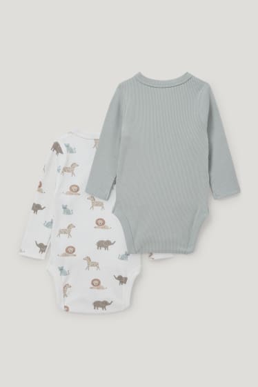 Baby Boys - Multipack 2 buc. - body petrecut bebeluși - alb / turcoaz