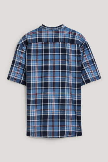 Caballero XL - Camisa - regular fit - kent - de cuadros - azul oscuro