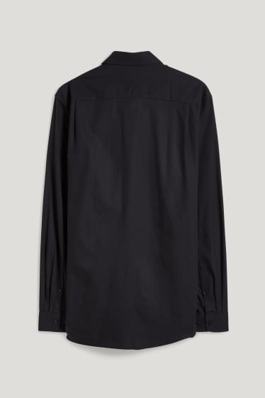 Uomo - Camicia business - regular fit - colletto all’italiana - facile da stirare - nero