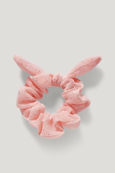 Batolata dívky - Souprava - tričko s krátkým rukávem, sukně a scrunchie gumička do vlasů - 3dílná - bílá/růžová