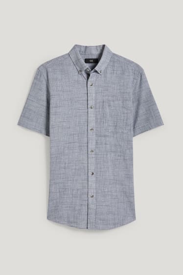Hommes - Chemise - regular fit - col button-down - gris