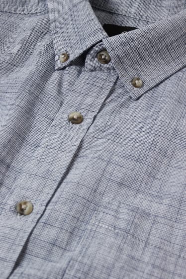 Heren - Overhemd - regular fit - button down - grijs