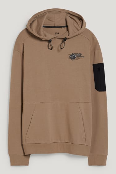 Mężczyźni - Bluza z kapturem - jasnobrązowy