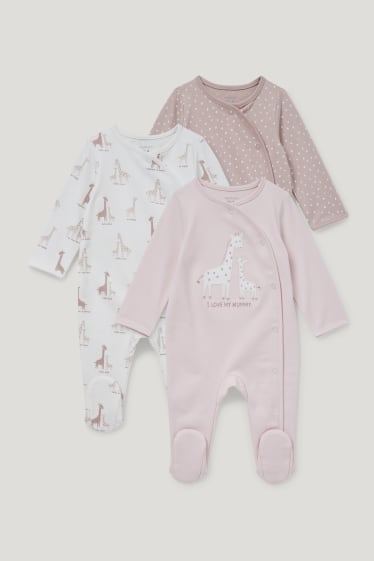 Baby Girls - Confezione da 3 - pigiama neonati - rosa