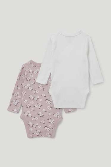 Baby Girls - Confezione da 2 - body incrociati neonati - bianco / beige