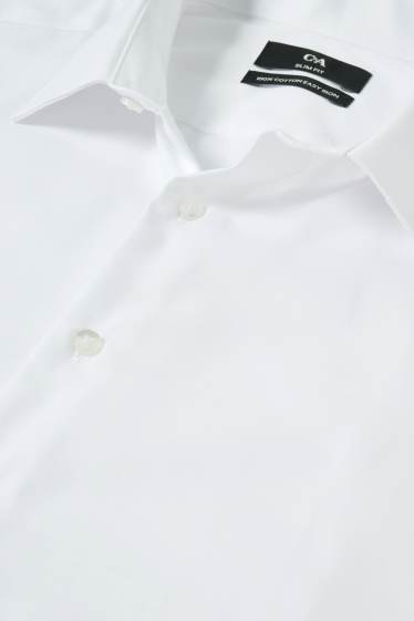 Uomo - Camicia business - slim fit - colletto all’italiana - facile da stirare - bianco