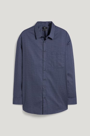 Pánské XL - Košile - slim fit - kent - snadné žehlení - tmavomodrá