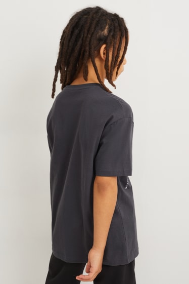Reverskraag - T-shirt - donkergrijs
