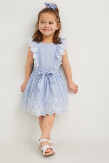 Niñas - Set - vestido y coletero - 2 piezas - azul claro