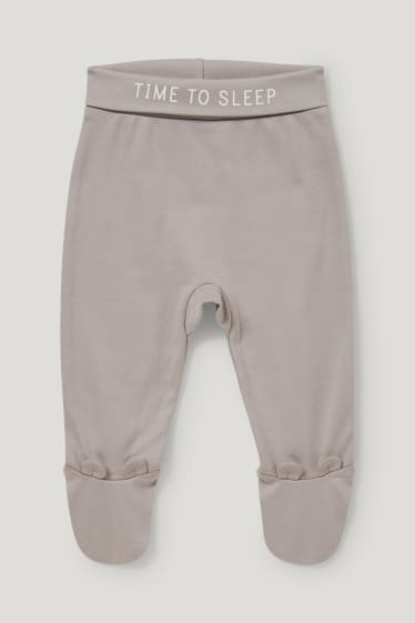 Baby Girls - Erstlingsoutfit - Bio-Baumwolle - 2 teilig - grau-braun