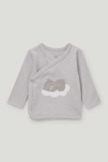 Baby Girls - Erstlingsoutfit - Bio-Baumwolle - 2 teilig - grau-braun
