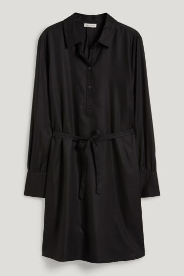 Women - Nursing shirt dress - with Livaeco™ fibres - black