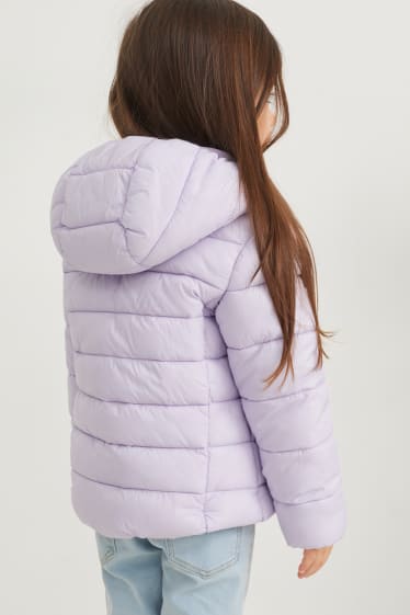 Batolata dívky - Prošívaná bunda s kapucí - světle fialová