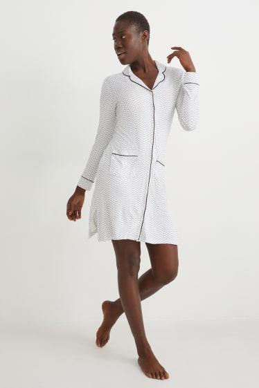 Femmes - Chemise de nuit - à motif - gris anthracite