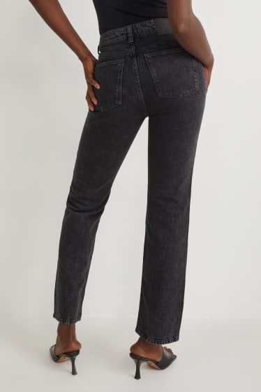 Kobiety - Straight jeans - wysoki stan - LYCRA® - dżins-ciemnoszary