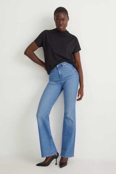 Damen - Flared Jeans - High Waist - jeans-hellblau