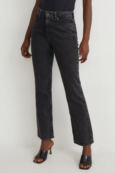 Dames - Straight jeans - high waist - LYCRA® - jeansdonkergrijs