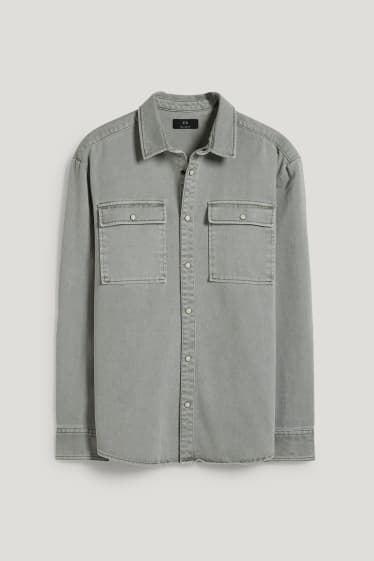 Clockhouse Boys - Shirt - regular fit - kent collar - gray
